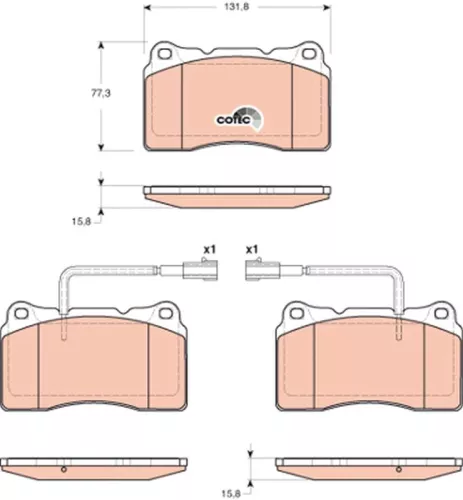 Brake Pad Set, disc brake TRW GDB1648)