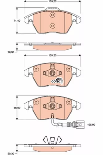 Brake Pad Set, disc brake TRW GDB1807)