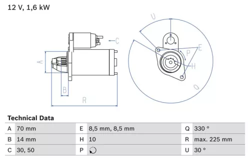 Starter BOSCH 0 986 021 260)