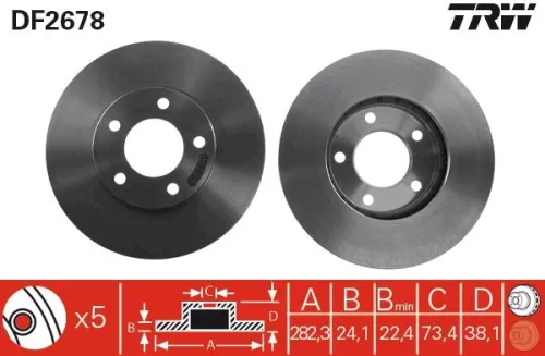 Remschijf TRW DF2678)