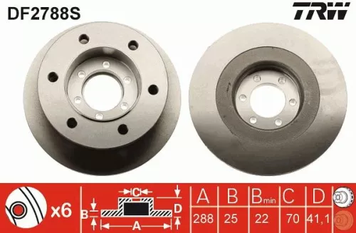 Brake Disc TRW DF2788S)