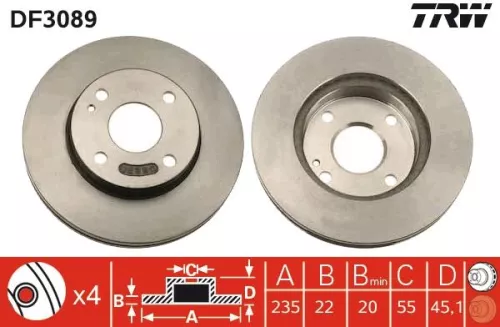 Remschijf TRW DF3089)