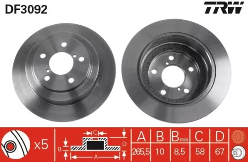 Remschijf TRW DF3092)
