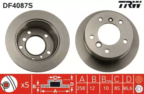 Remschijf TRW DF4087S)