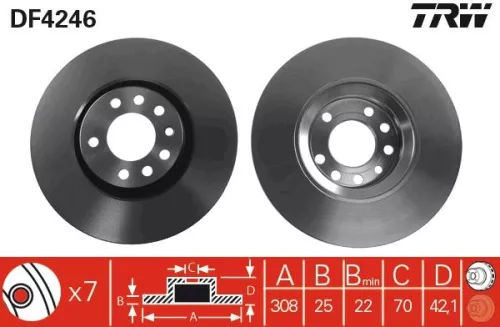 Remschijf TRW DF4246)