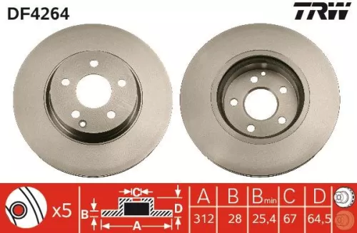 Remschijf TRW DF4264)