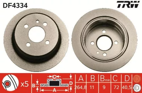 Remschijf TRW DF4334)