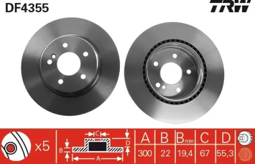 Remschijf TRW DF4355)