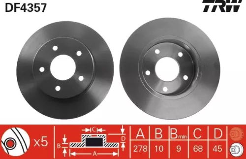 Remschijf TRW DF4357)