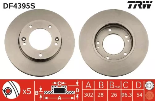 Remschijf TRW DF4395S)
