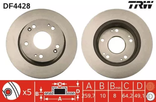 Remschijf TRW DF4428)
