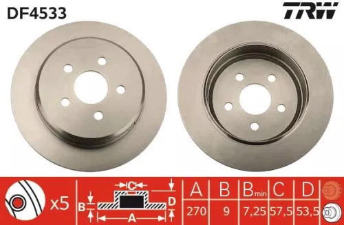 Remschijf TRW DF4533)