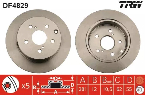 Remschijf TRW DF4829)