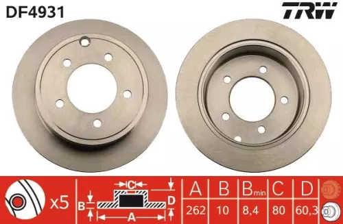 Remschijf TRW DF4931)