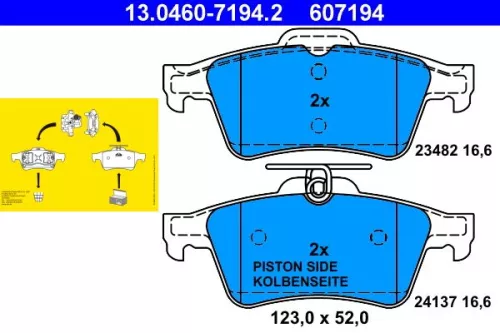 Brake Pad Set, disc brake ATE 13.0460-7194.2)