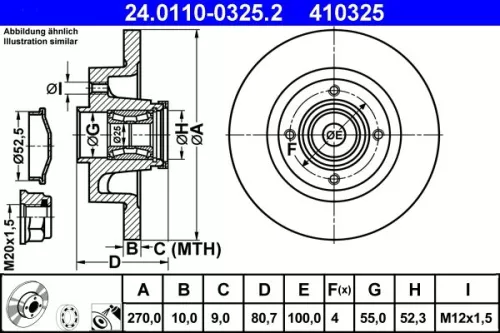 Brake Disc ATE 24.0110-0325.2)