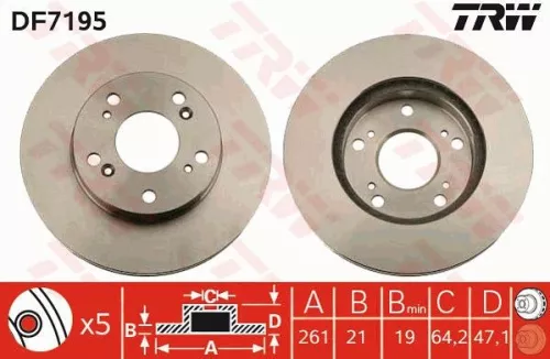 Remschijf TRW DF7195)