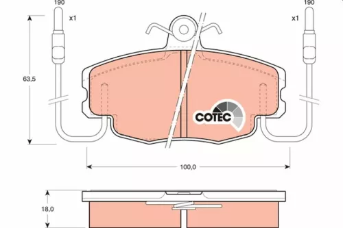 Brake Pad Set, disc brake TRW GDB807)