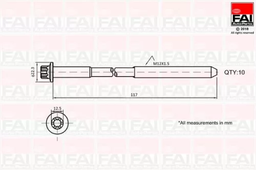 Cilinderkopboutenset FAI AutoParts B1018)