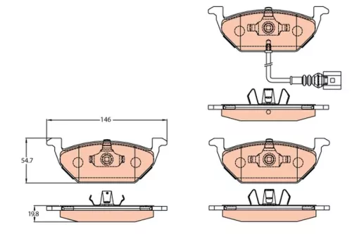 Brake Pad Set, disc brake TRW GDB2108)