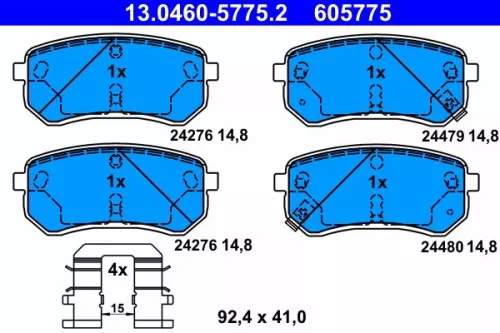 Brake Pad Set, disc brake ATE 13.0460-5775.2)