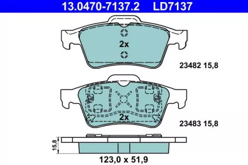 Brake Pad Set, disc brake ATE 13.0470-7137.2)
