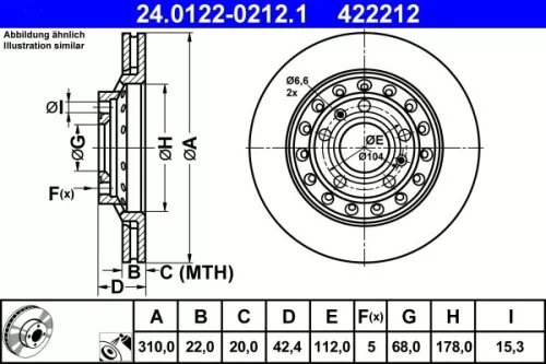 Remschijf ATE 24.0122-0212.1)