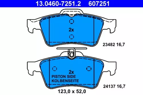 Brake Pad Set, disc brake ATE 13.0460-7251.2)