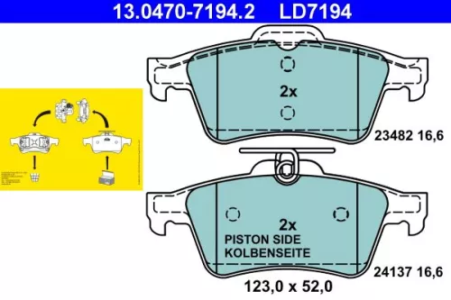 Brake Pad Set, disc brake ATE 13.0470-7194.2)