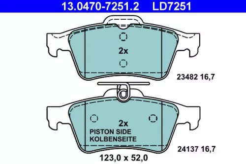 Brake Pad Set, disc brake ATE 13.0470-7251.2)
