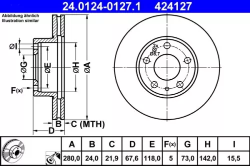 Brake Disc ATE 24.0124-0127.1)