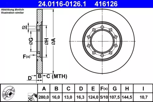 Remschijf ATE 24.0116-0126.1)