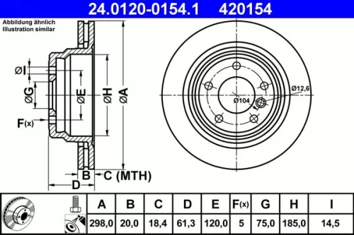 Remschijf ATE 24.0120-0154.1)