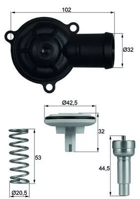 Thermostaat, koelvloeistof MAHLE TI 220 87D)