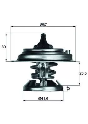 Thermostaat, koelvloeistof MAHLE TX 29 75D)