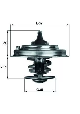 Thermostaat, koelvloeistof MAHLE TX 30 87D)