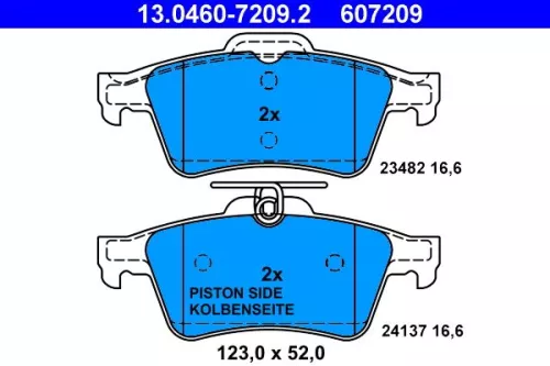 Brake Pad Set, disc brake ATE 13.0460-7209.2)