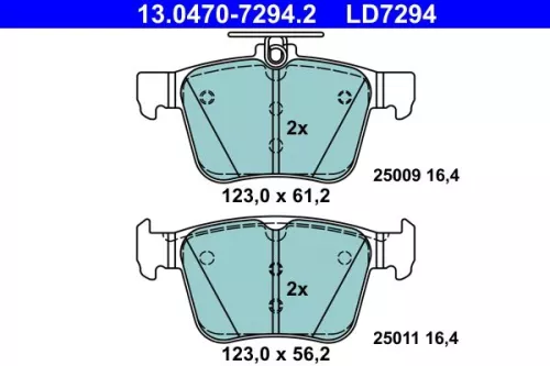 Brake Pad Set, disc brake ATE 13.0470-7294.2)
