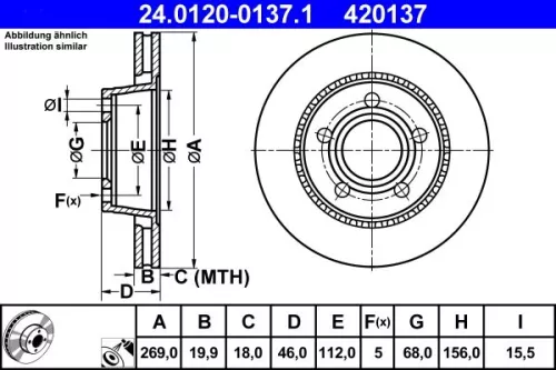 Remschijf ATE 24.0120-0137.1)