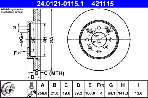 Remschijf ATE 24.0121-0115.1)