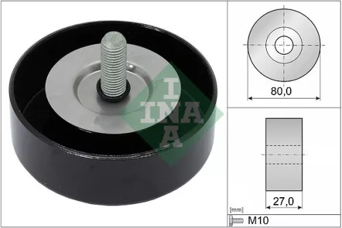 Ombuigings-/geleidingspoelie, V-geribbelde riem Schaeffler INA 532 0658 10)