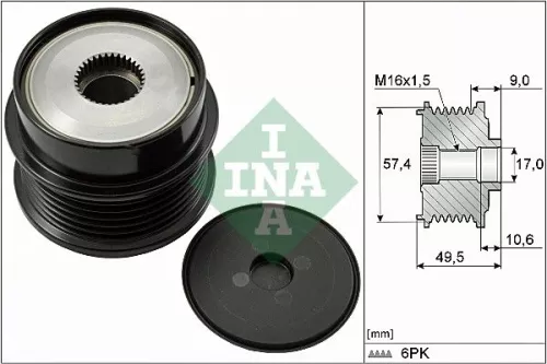 Vrijloopkoppeling van de dynamo Schaeffler INA 535 0189 10)