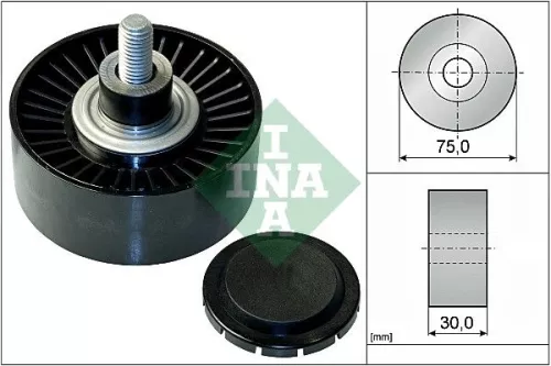 Ombuigings-/geleidingspoelie, V-geribbelde riem Schaeffler INA 532 0751 10)