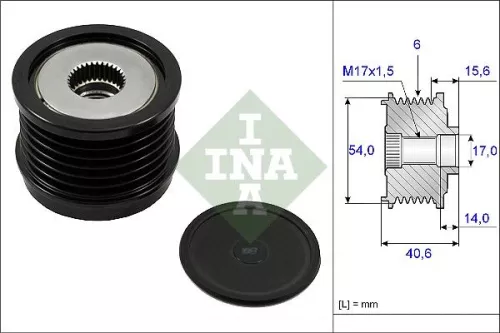 Vrijloopkoppeling van de dynamo Schaeffler INA 535 0230 10)