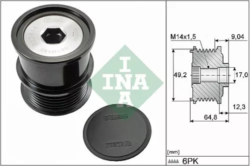 Vrijloopkoppeling van de dynamo Schaeffler INA 535 0284 10)