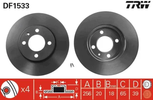 Brake Disc TRW DF1533)