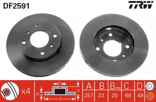 Remschijf TRW DF2591)