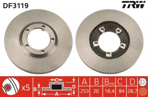 Remschijf TRW DF3119)