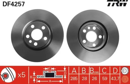 Brake Disc TRW DF4257)