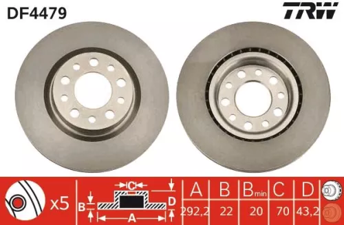 Remschijf TRW DF4479)
